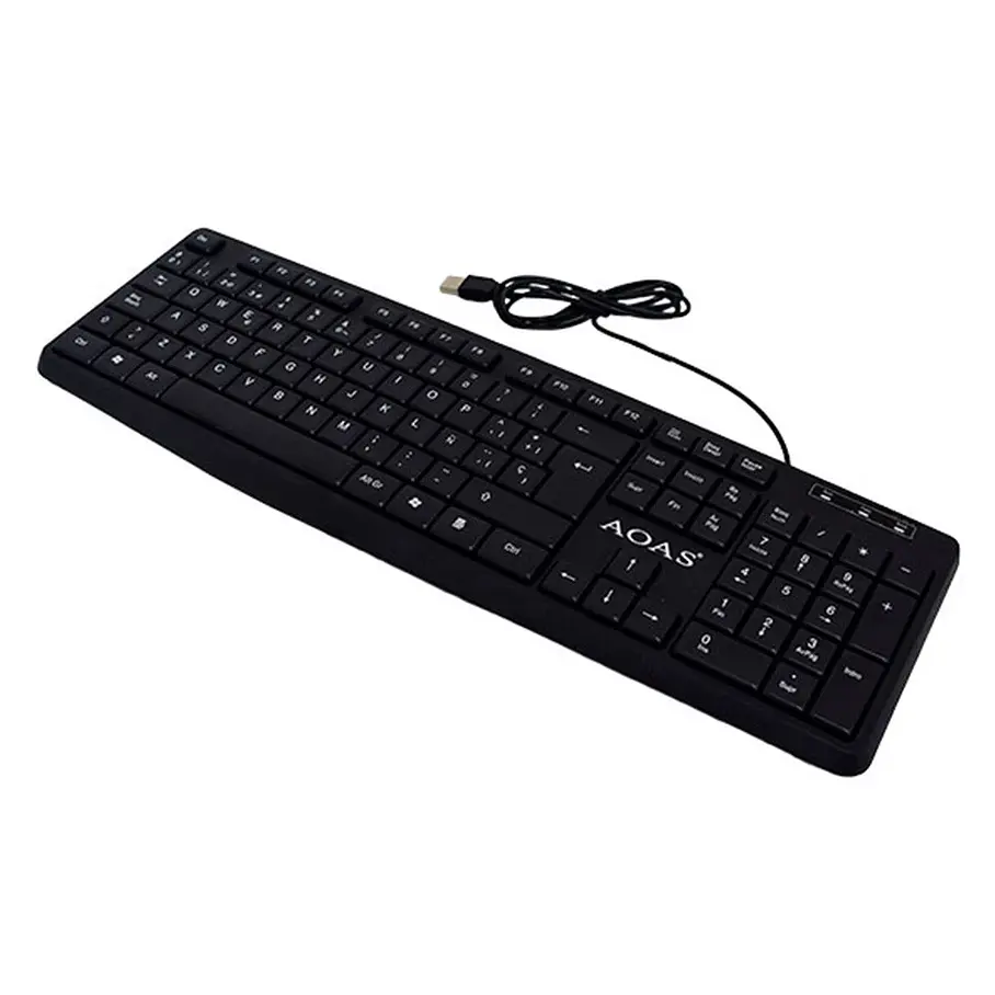 Teclado Alambrico AOAS A-1013 USB Wired Keyboard High Precision Color Negro 2