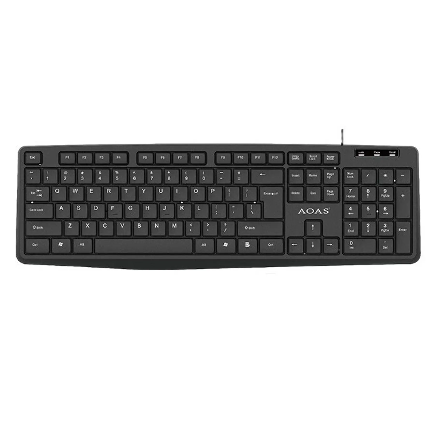 Teclado Alambrico AOAS A-1013 USB Wired Keyboard High Precision Color Negro 1