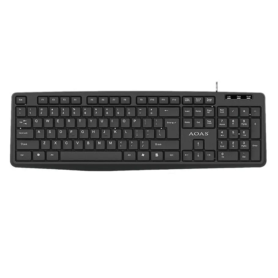 Teclado Alambrico AOAS A-1013 USB Wired Keyboard High Precision Color Negro 1