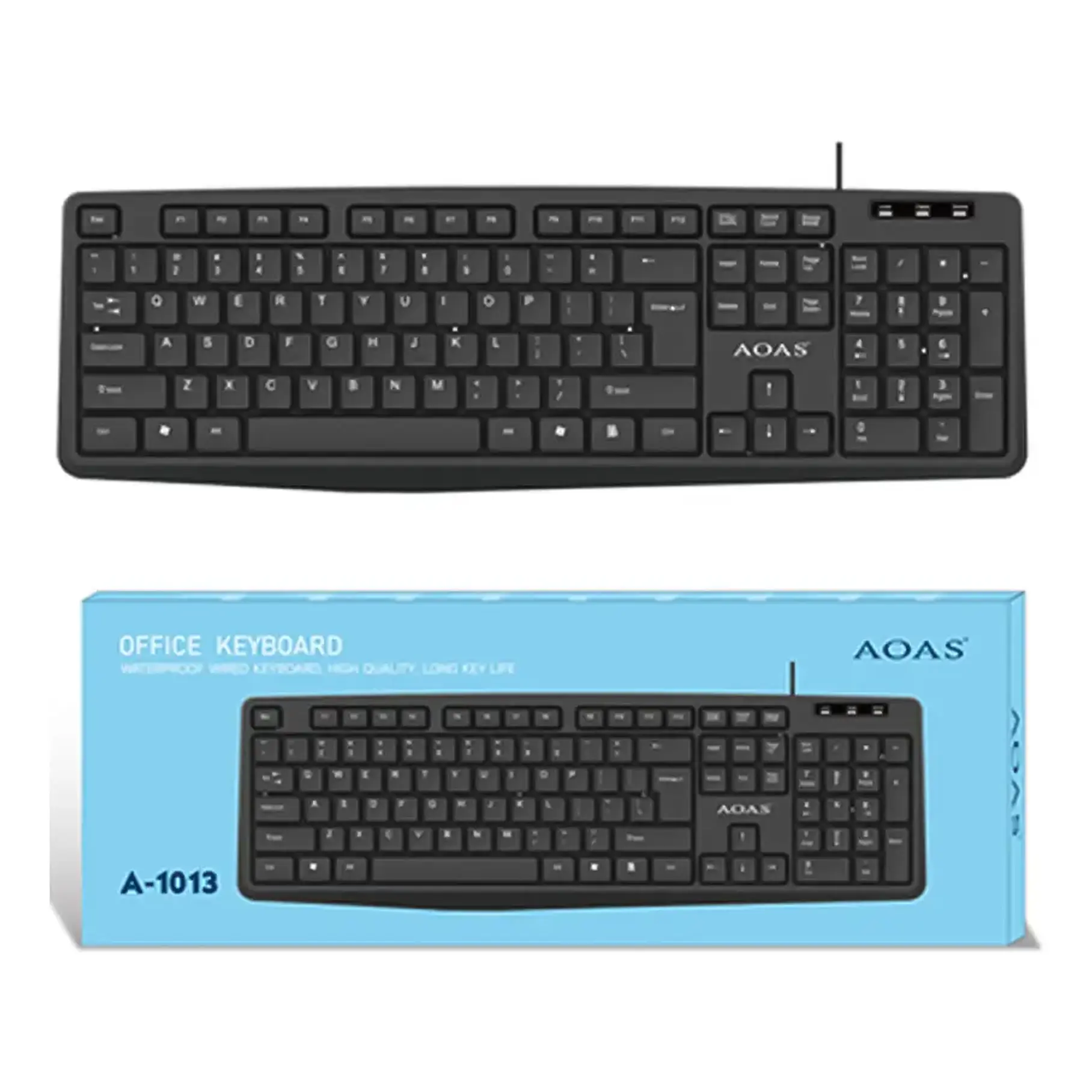 Teclado Alambrico AOAS A-1013 USB Wired Keyboard High Precision Color Negro 4