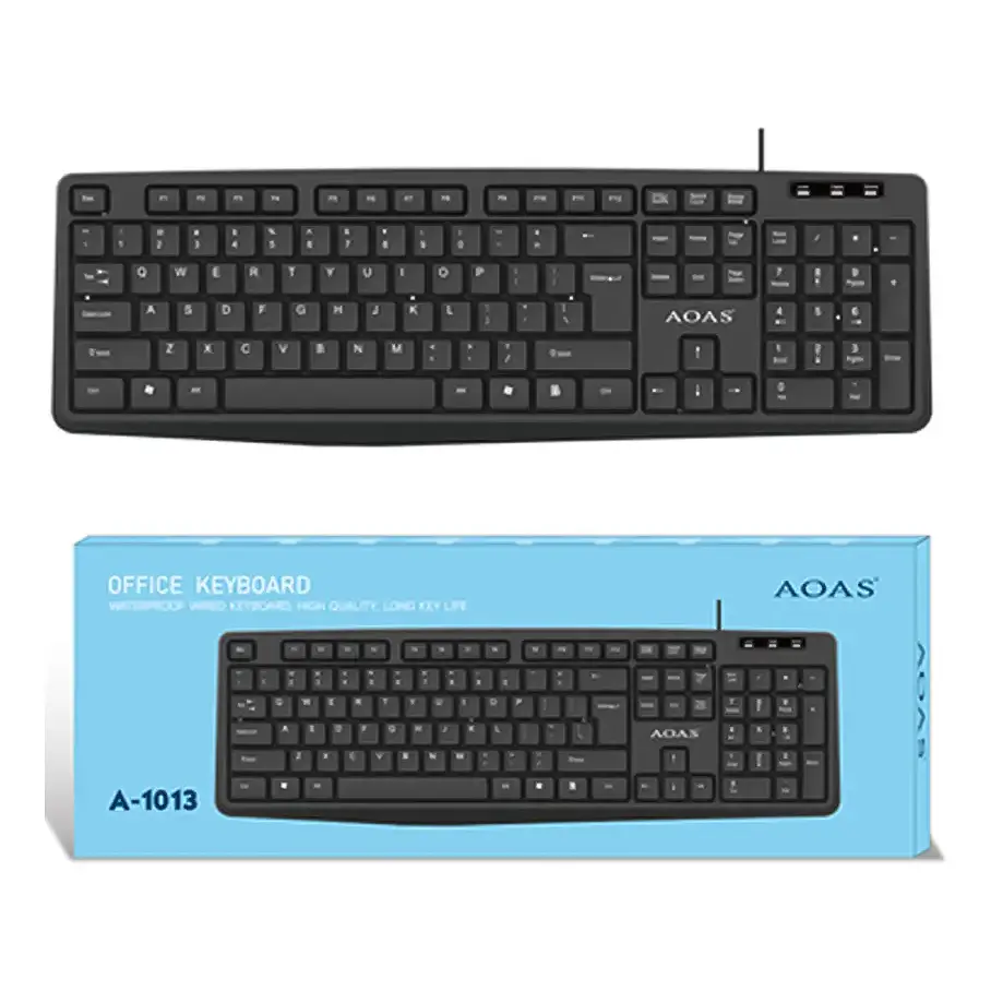 Teclado Alambrico AOAS A-1013 USB Wired Keyboard High Precision Color Negro 4