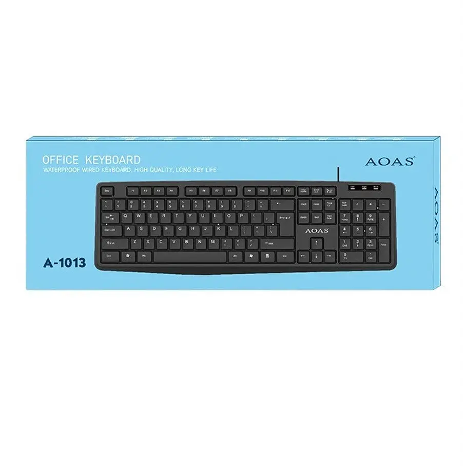 Teclado Alambrico AOAS A-1013 USB Wired Keyboard High Precision Color Negro 5