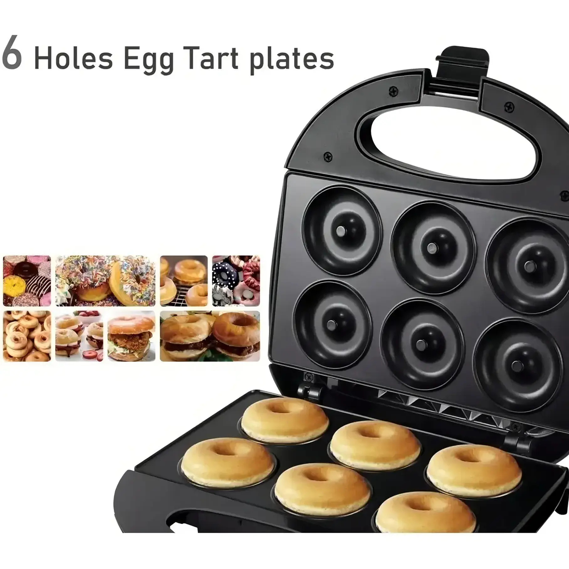 Máquina Vida Buenas Mini Donas Antiadherente 850W Negro 6 Unidades 4