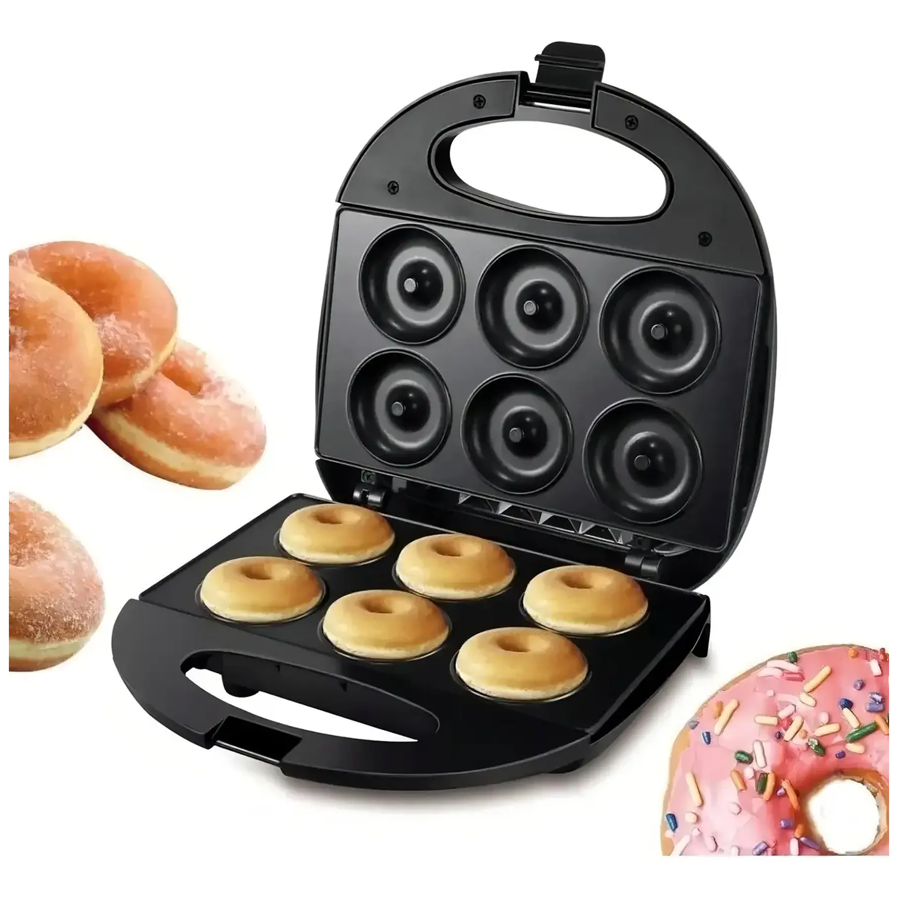 Máquina Vida Buenas Mini Donas Antiadherente 850W Negro 6 Unidades 5