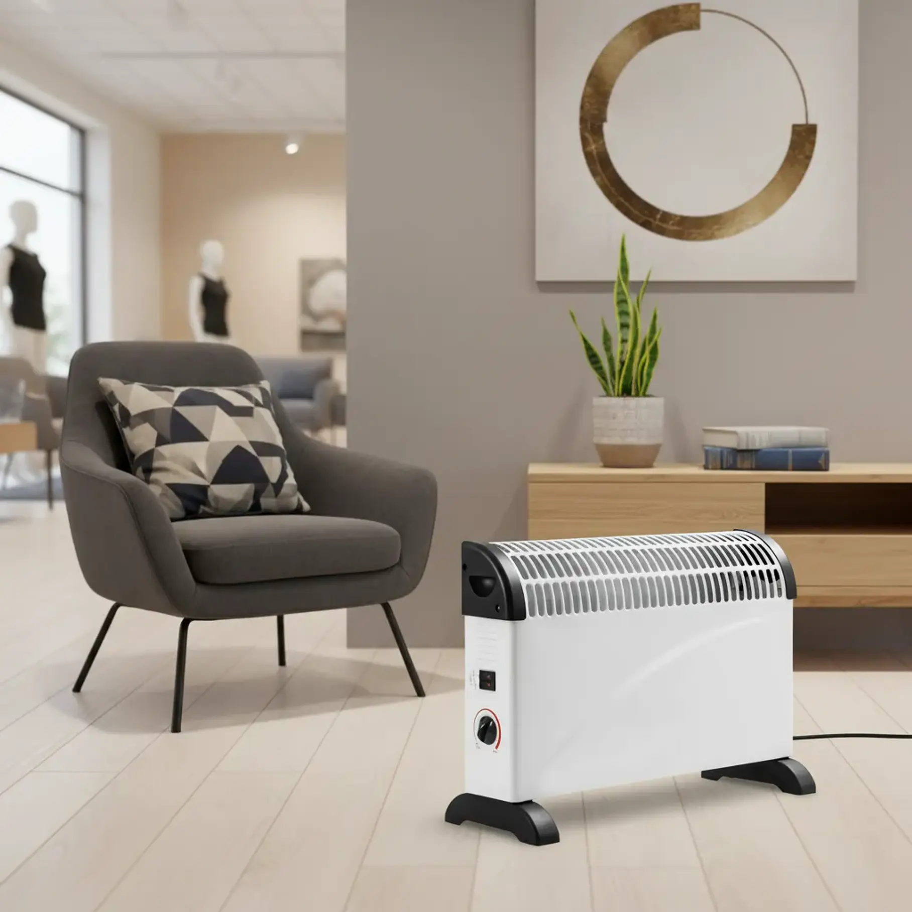 Calefactor Eléctrico Convector Portátil Termostato 09s Jasun 2RL Heater Heating Speed Low Noise Mute 2000w 2