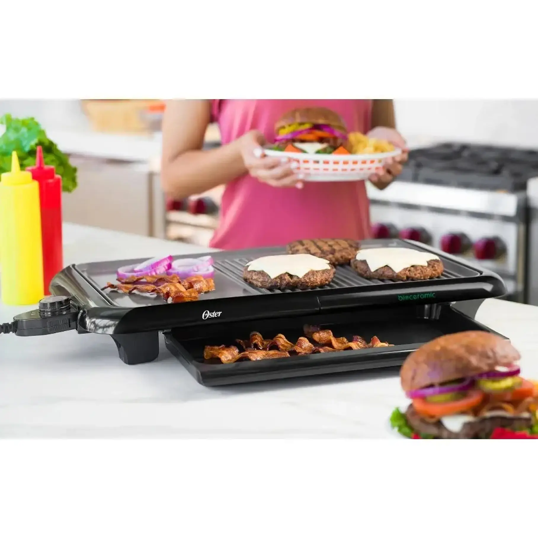 Parrilla Electrica Oster Bioceramic Nuevo Asador Electrico Negro  Ckstgr5085052 5