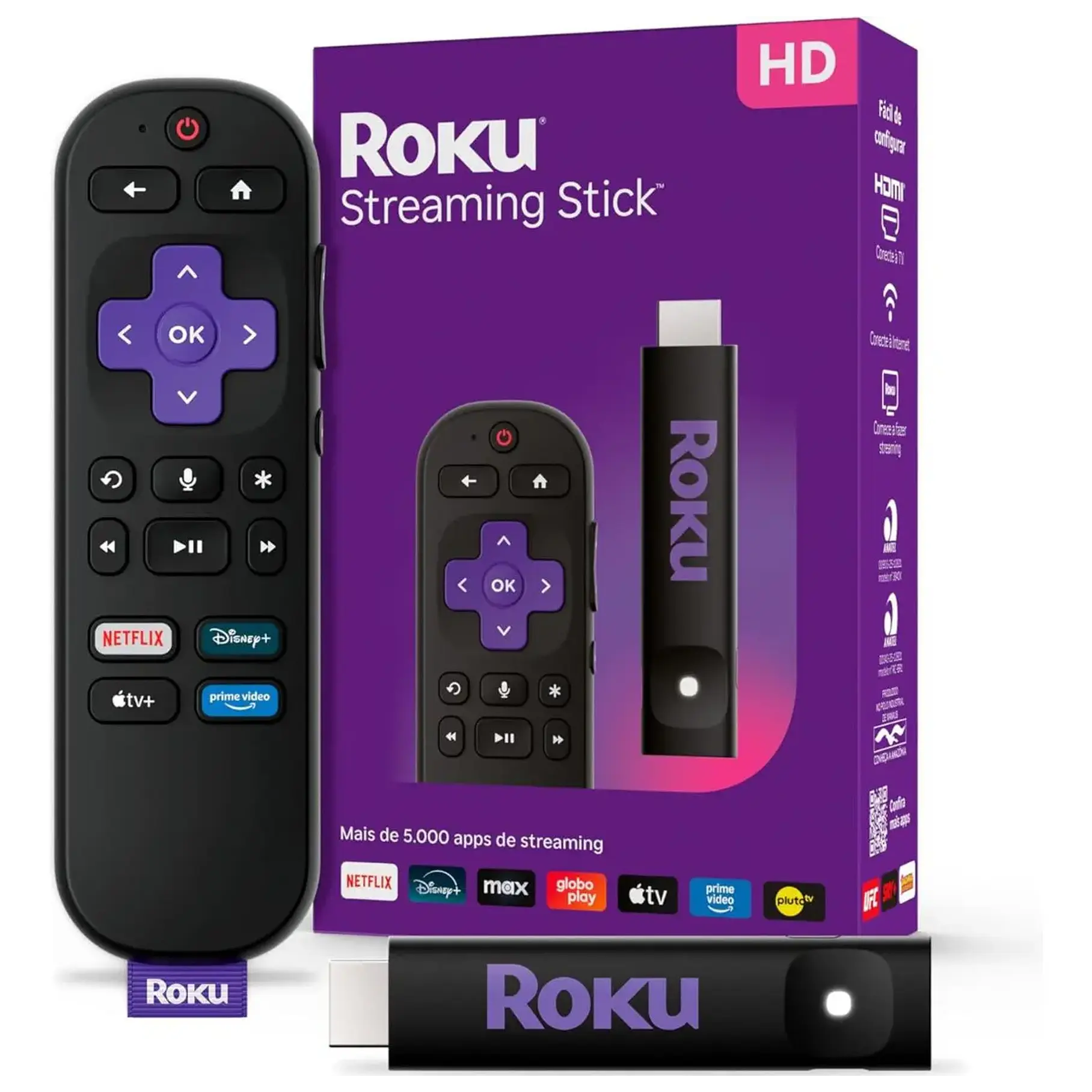 Control de voz Roku Streaming Stick 2025 Hd Hdmi Full HD Disfruta De Las Mejores Películas Y Series 1