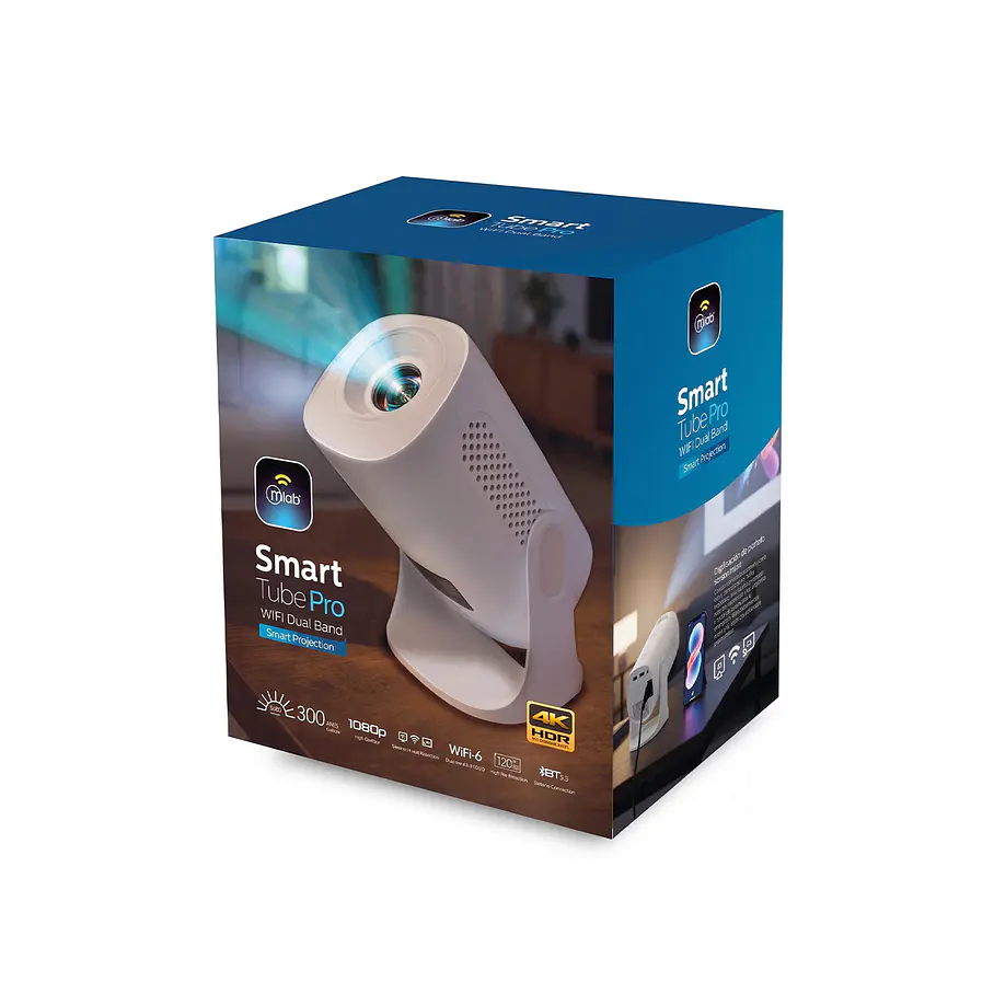 Proyector Blanco SmartTubePro WIFI Dual Band – SMART PROJECTION Conexión Wifi Bluetooth 5.4 1