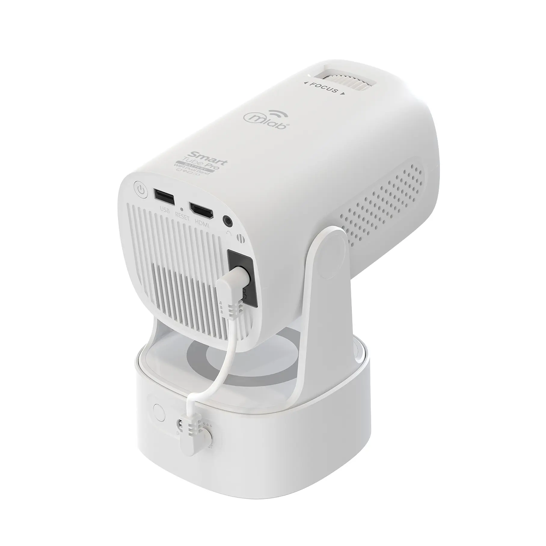 Proyector Blanco Tube SmartTubePro WIFI Dual Band – Bateria Recargable HD 1080 Conexión Wifi Bluetooth 5.4 Disfruta En Familia Y Amigos Este Proytector Películas Streaming 6