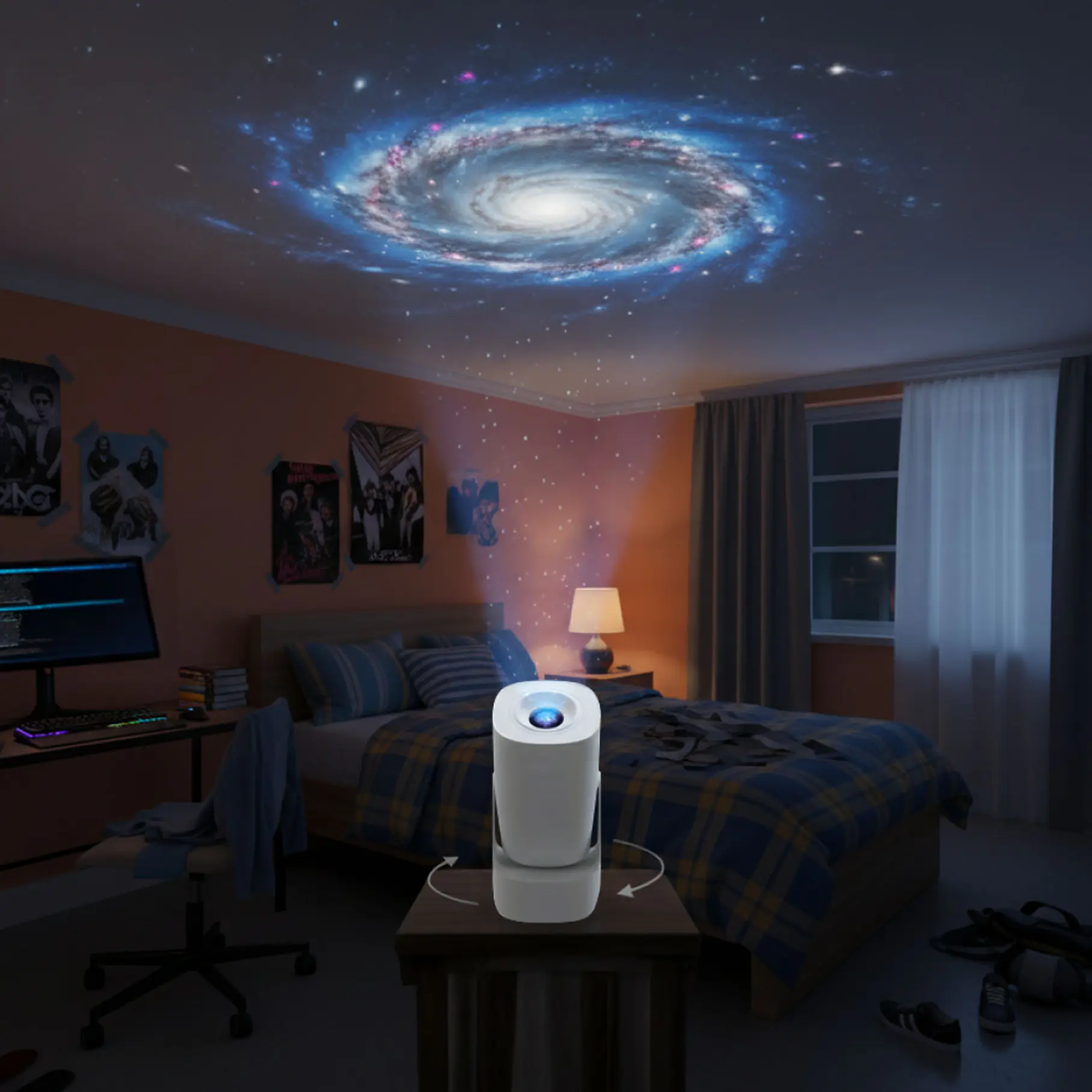 Proyector Blanco Tube SmartTubePro WIFI Dual Band – Bateria Recargable HD 1080 Conexión Wifi Bluetooth 5.4 Disfruta En Familia Y Amigos Este Proytector Películas Streaming 9