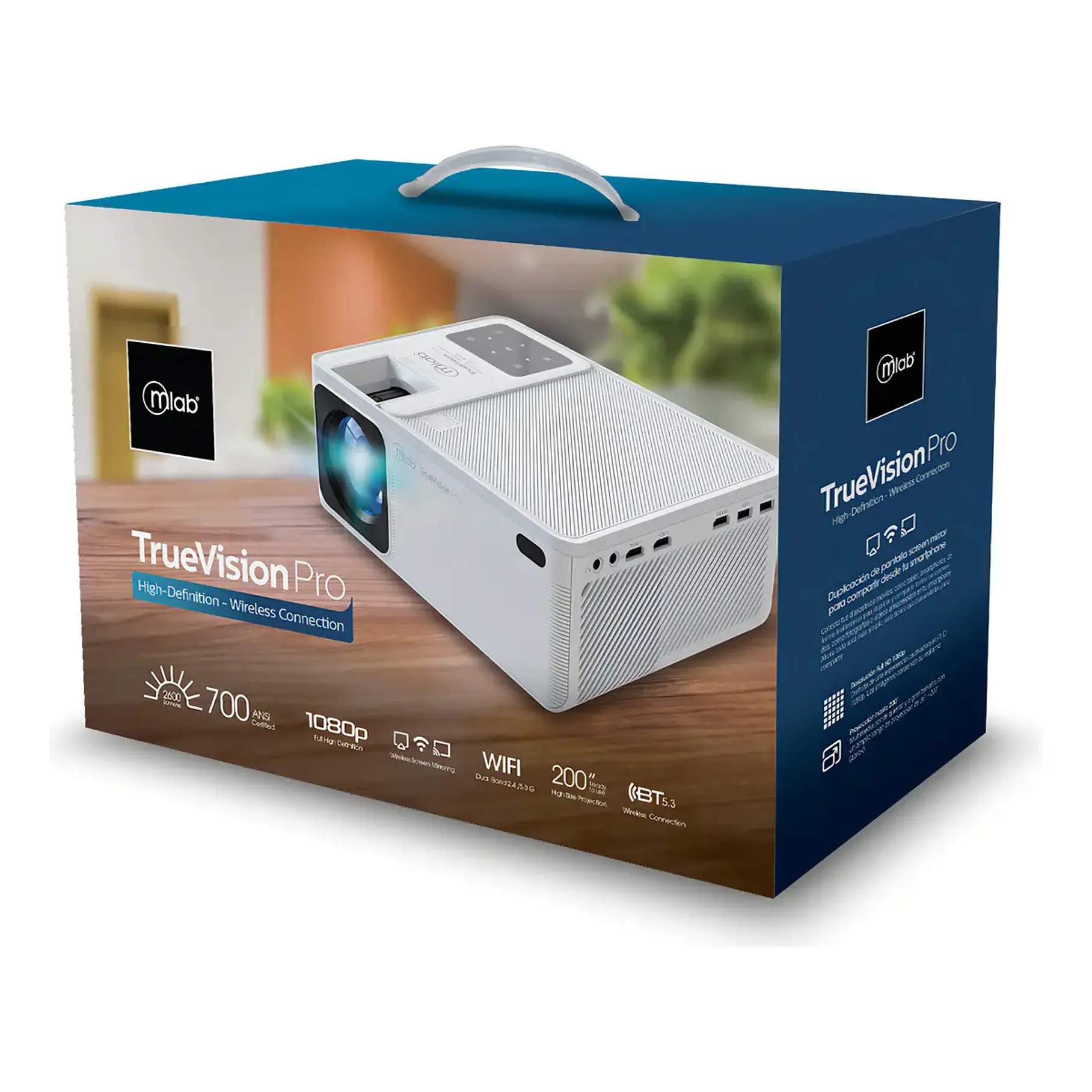 Proyector Truevision Pro Led/Lcd 700 Ansi Lumen FHD 1080P WIFI Dual Band 8