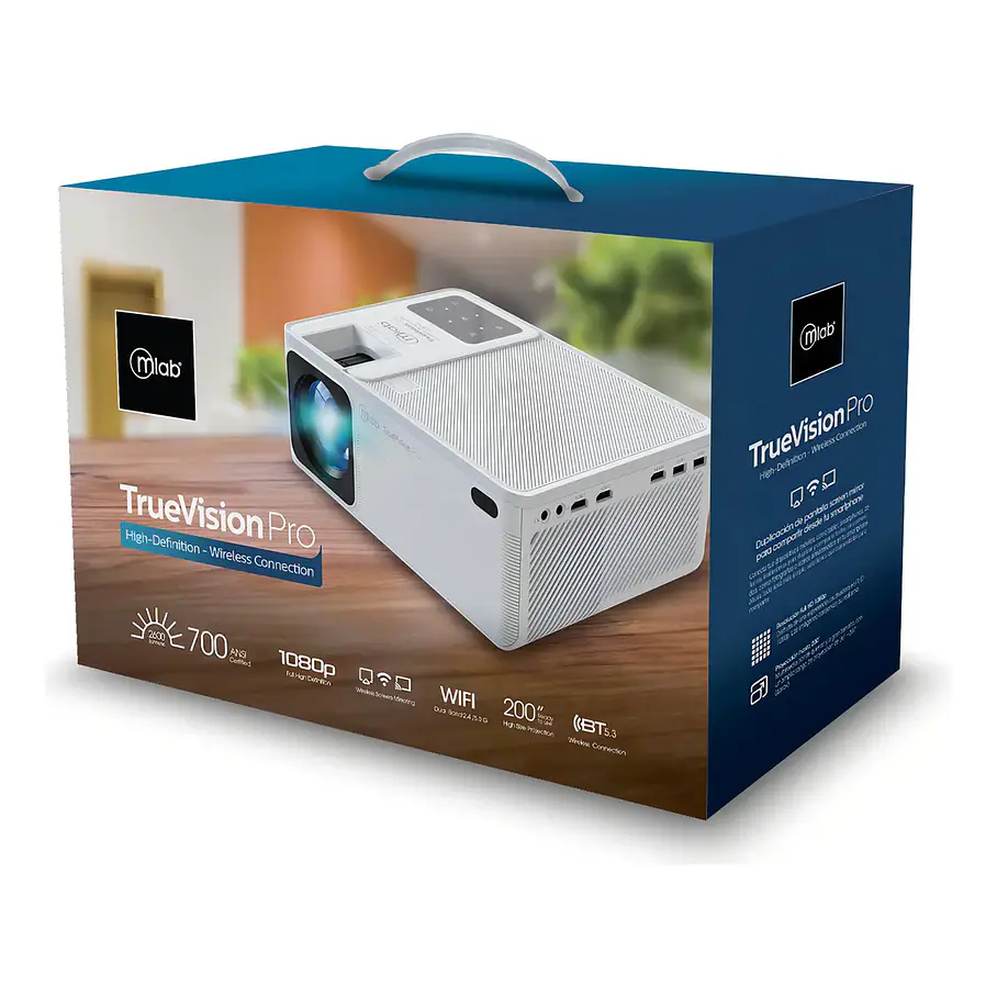 Proyector Truevision Pro Led/Lcd 700 Ansi Lumen FHD 1080P WIFI Dual Band 8