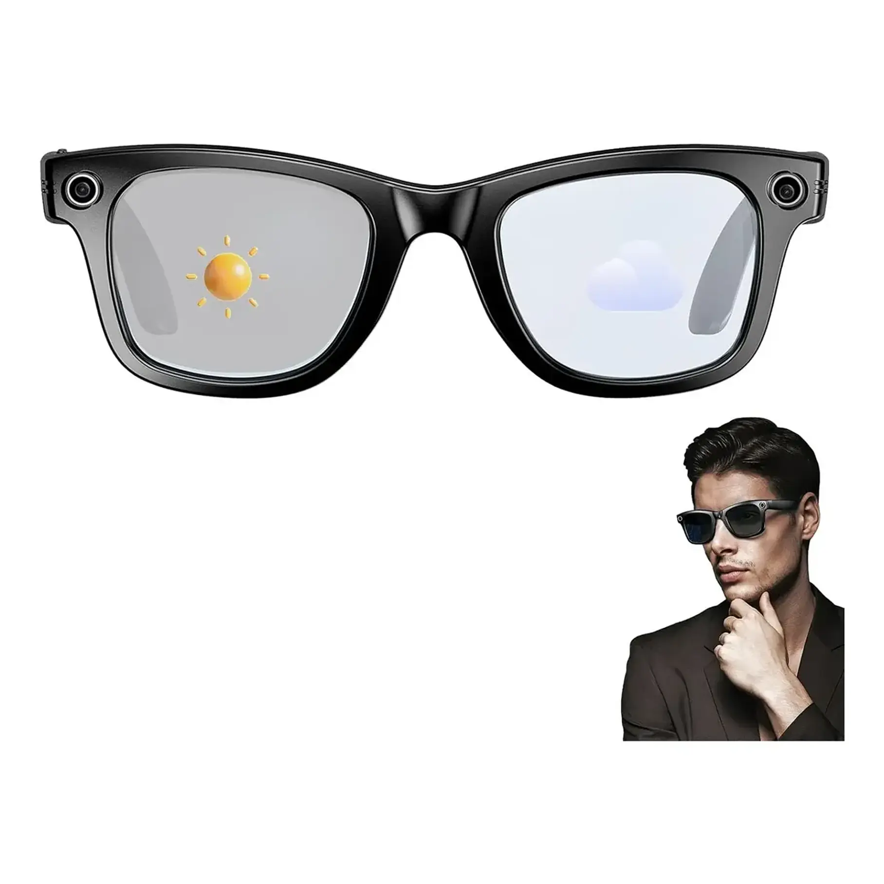 Lentes Gafas Inteligentes Ai Cámara 2k Traductor Wifi Audio Ai Smart Glasses G5 Camara Vidrio Cambiable  2