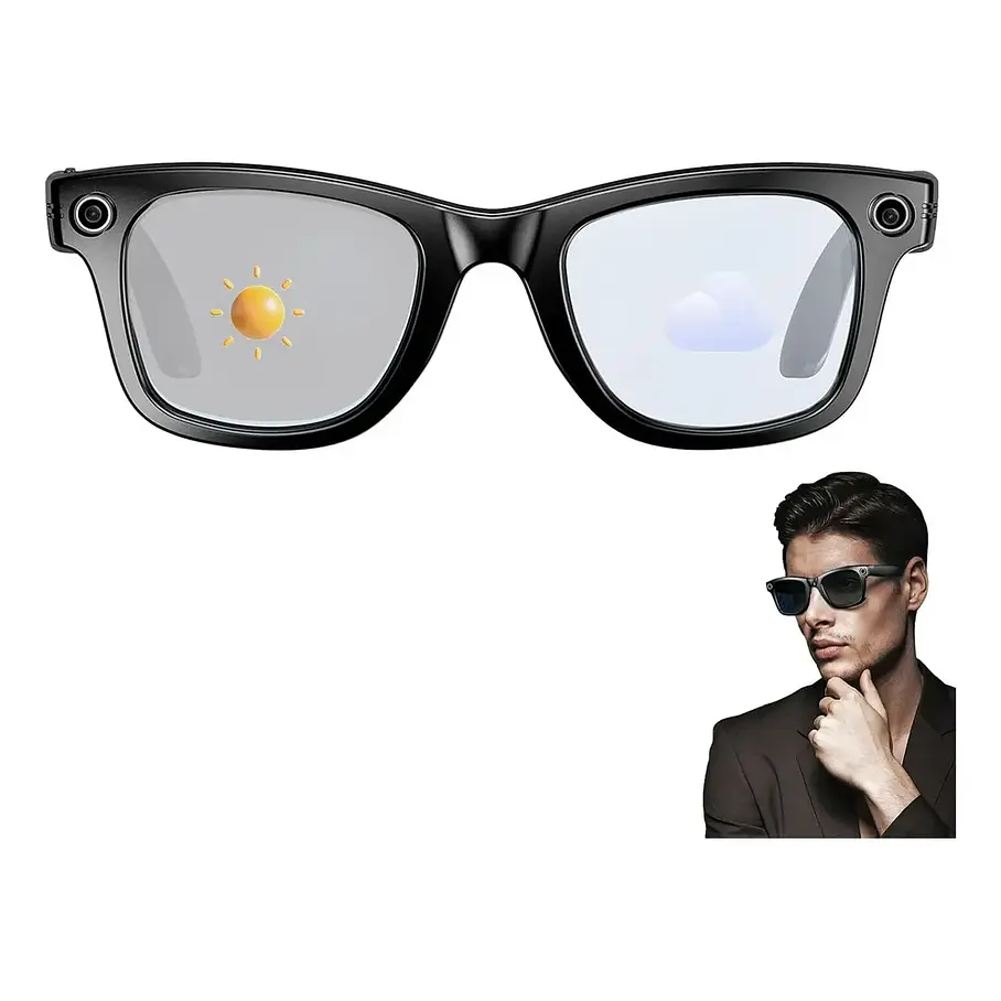 Lentes Gafas Inteligentes Ai Cámara 2k Traductor Wifi Audio Ai Smart Glasses G5 Camara Vidrio Cambiable  2