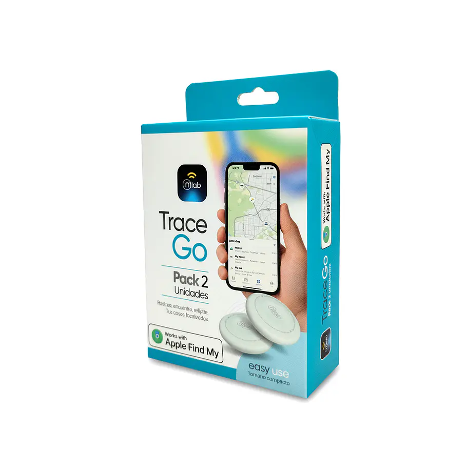 Trace Go – Pack 2 unidades Localizadores Inteligentes Mlab 9485 App Find Me Ubicación Rastreo 2RL Location  2