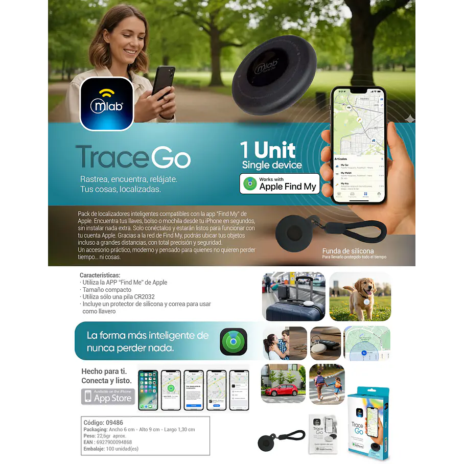 Rastreador De Ubicacion Gps Trace Go Find My Mfi Mlab 9486 Negro No Pierdas Tus Objetos Mascota Maletas Niños Ten La Seguridad Con Trace Go 8