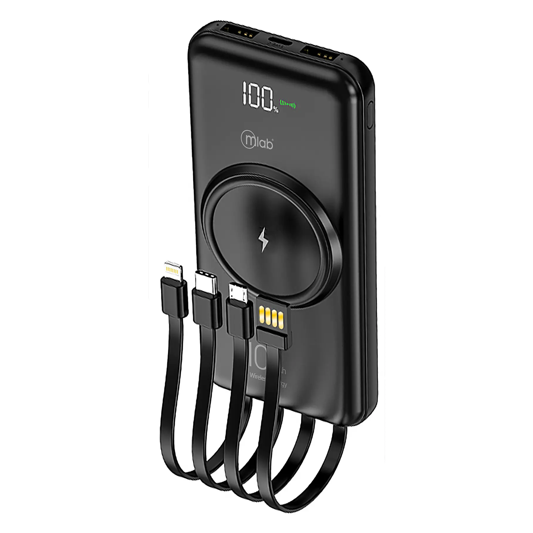 Powerbank Bateria Portatil Wireless Energy Mlab 9410 Negro 10000 mAh  1