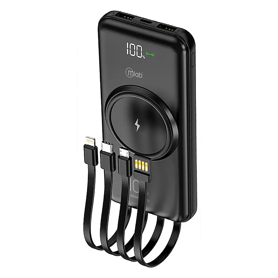 Powerbank Bateria Portatil Wireless Energy Mlab 9410 Negro 10000 mAh  1