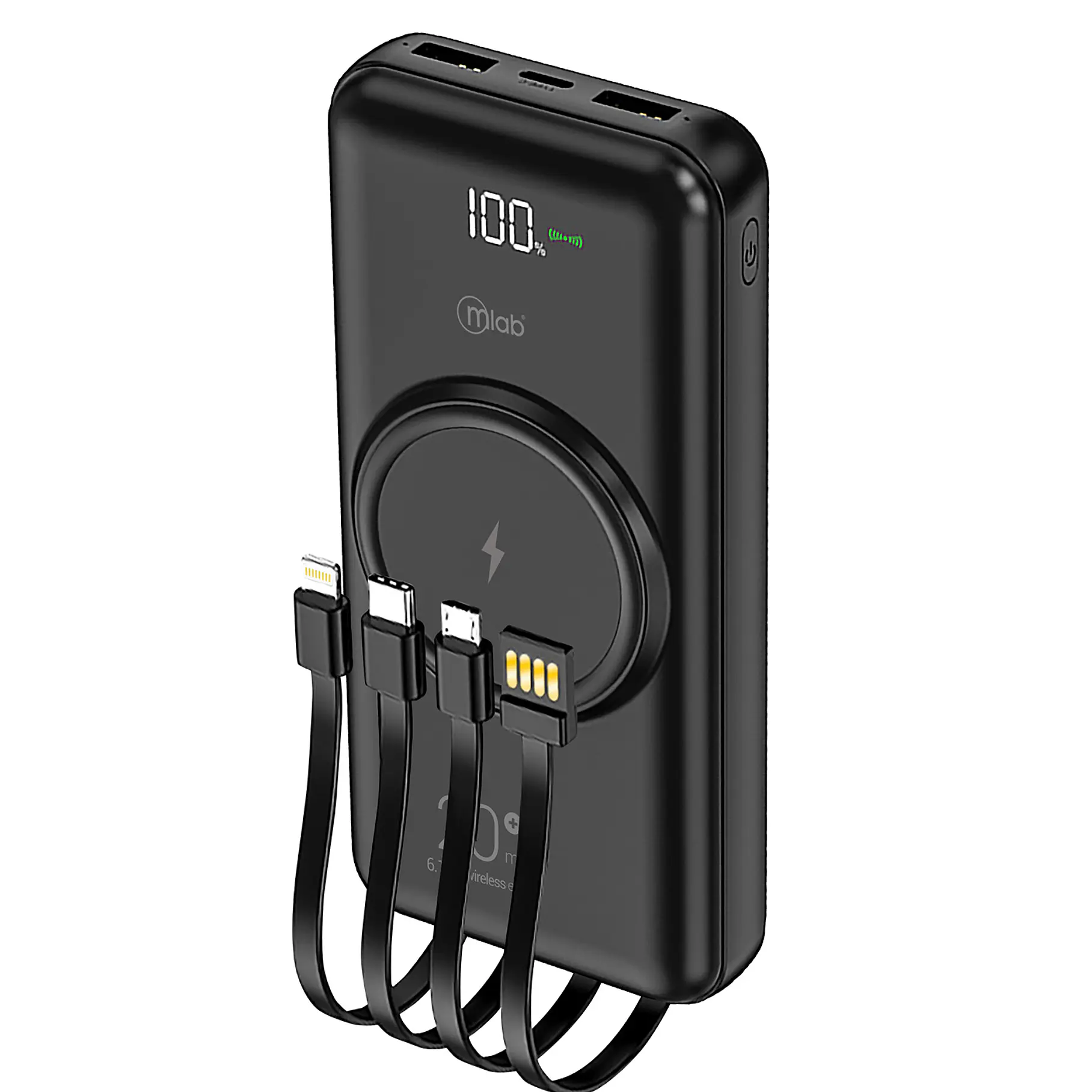 Power Bank 6.1 Big Wireless 20.000 mAh Mlab Carga Inalámbrica Multiconectores 2
