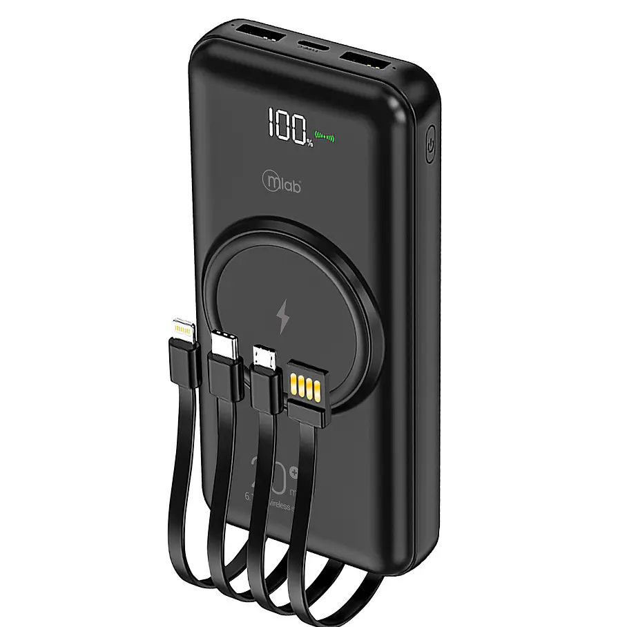Power Bank 6.1 Big Wireless 20.000 mAh Mlab Carga Inalámbrica Multiconectores 2