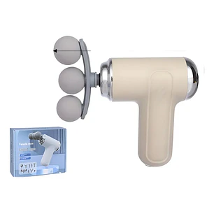 Pistola Masajeadora Compacta 9 Cabezas Regulables USB Tipo C Crema