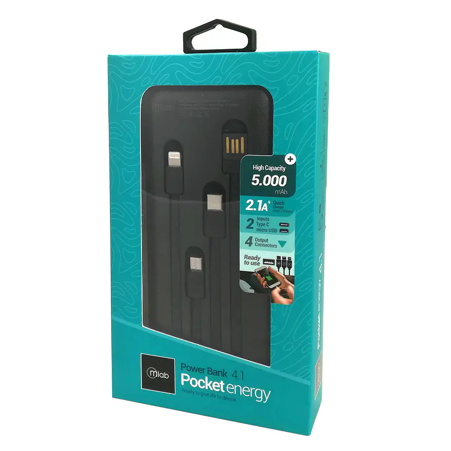 Batería portátil, Powerbank 4.1 Pocket Energy 5.000mAh 9217 Mlab  7