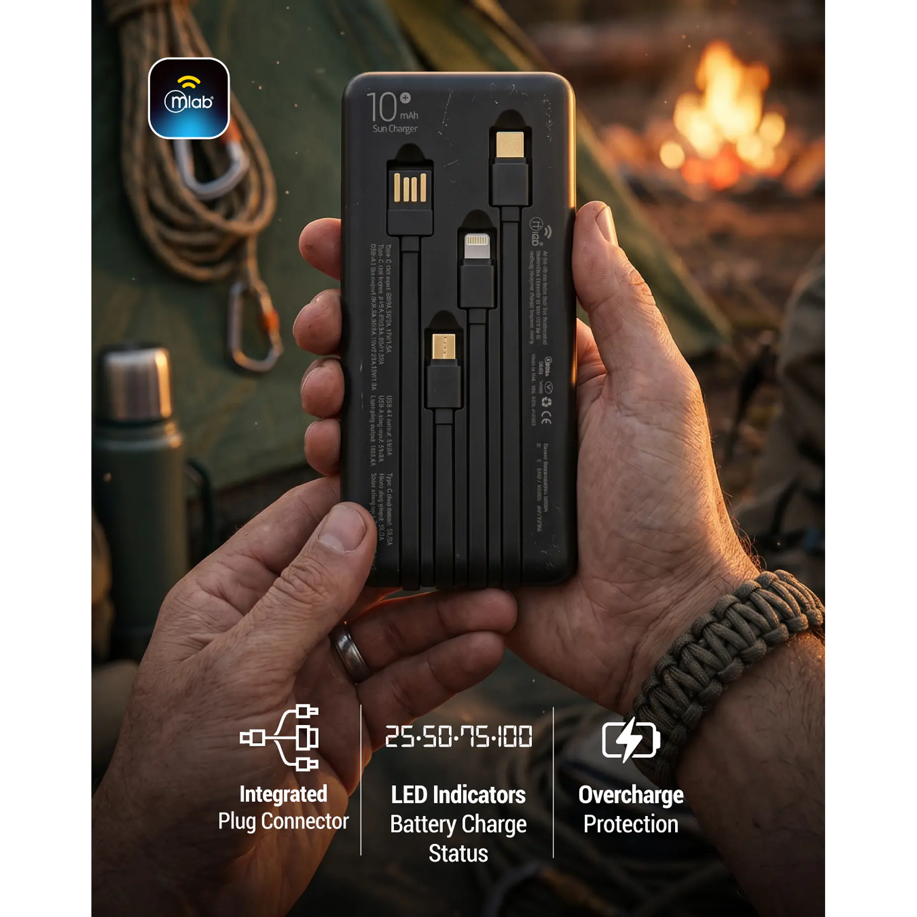 Power Bank Sun Charger 9654 Quick Energy & Solar 22.5w Carga Rápida Maxima Potencia  8