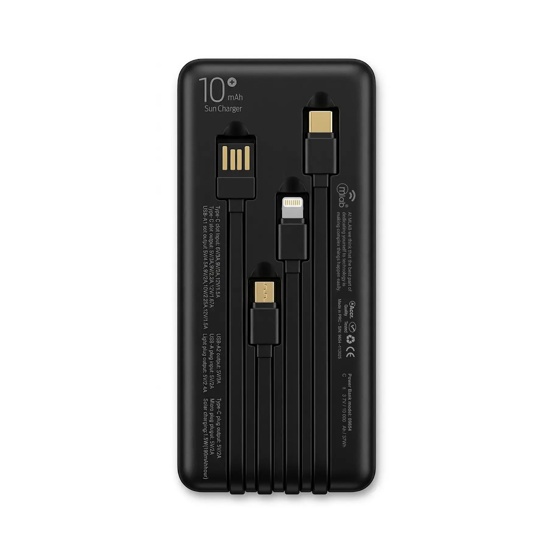 Power Bank Sun Charger 9654 Quick Energy & Solar 22.5w Carga Rápida Maxima Potencia  6