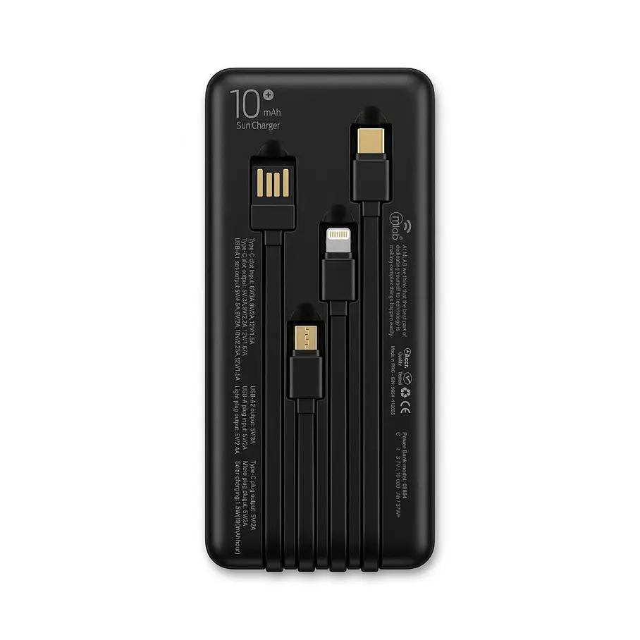 Power Bank Sun Charger 9654 Quick Energy & Solar 22.5w Carga Rápida Maxima Potencia  6