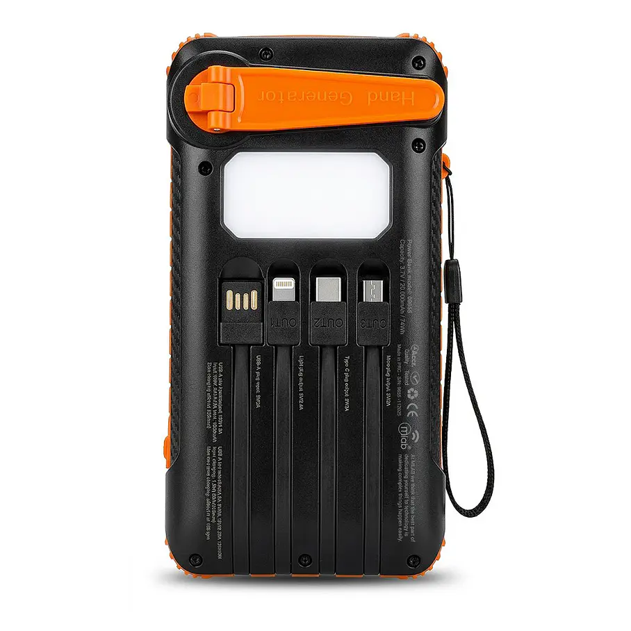 Cargador Portatil Power Bank Sun Dynamo Light 9655 Mlab Aventura 2000 mAh Con Carga Manual  4