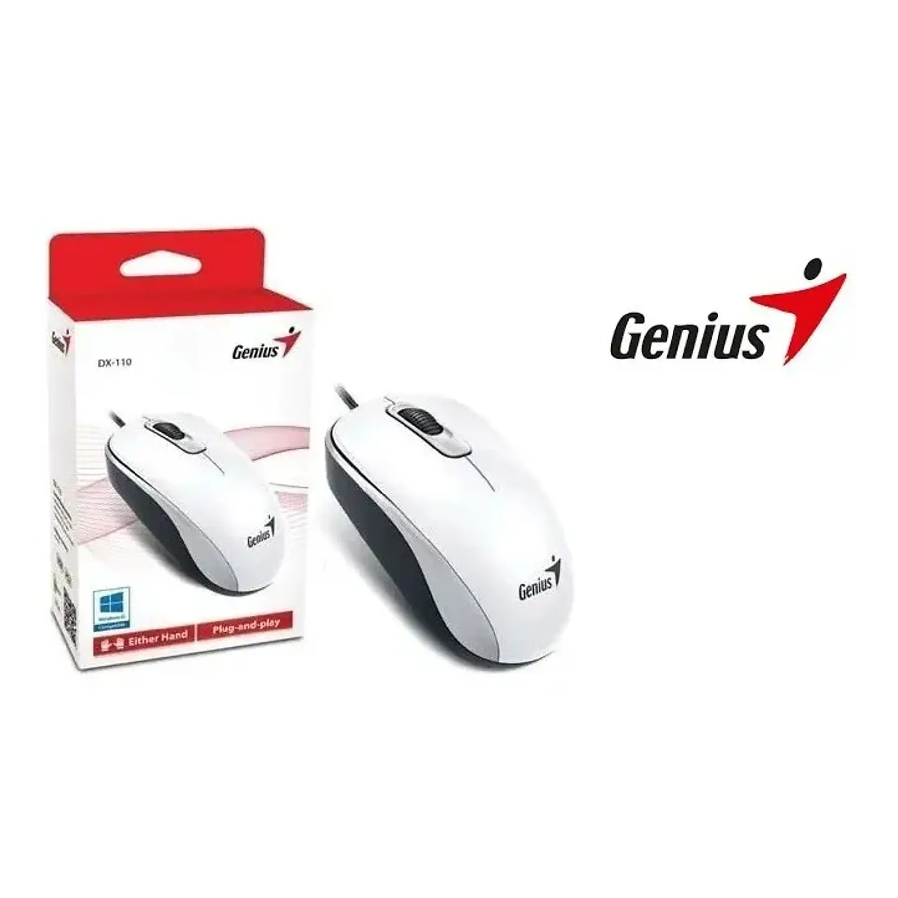 Mouse Genius DX-120 Con Cable USB 1000 dpi Rojo/Blanco/Azul Ambidiestro Windows/Mac 4