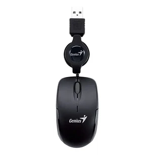 Mouse Mini Genius Micro Traveler V2 Negro USB Retráctil para Windows y Mac