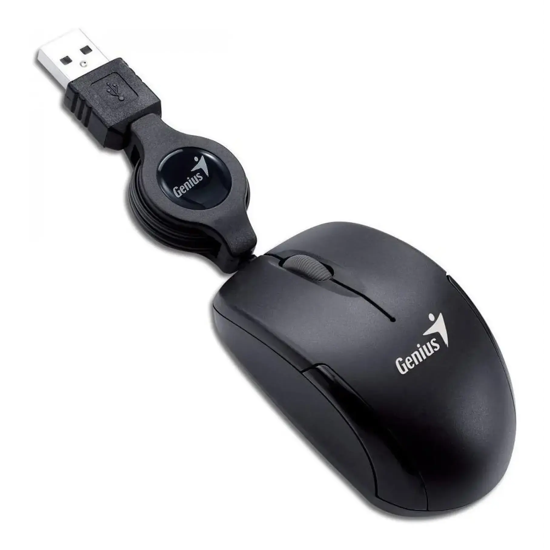 Mouse Mini Genius Micro Traveler V2 Negro USB Retráctil para Windows y Mac 1