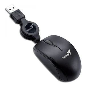 Mouse Mini Genius Micro Traveler V2 Negro USB Retráctil para Windows y Mac