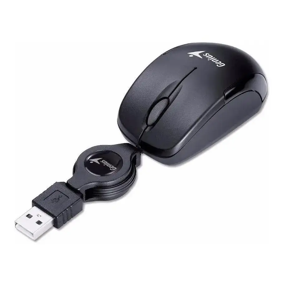 Mouse Mini Genius Micro Traveler V2 Negro USB Retráctil para Windows y Mac 3