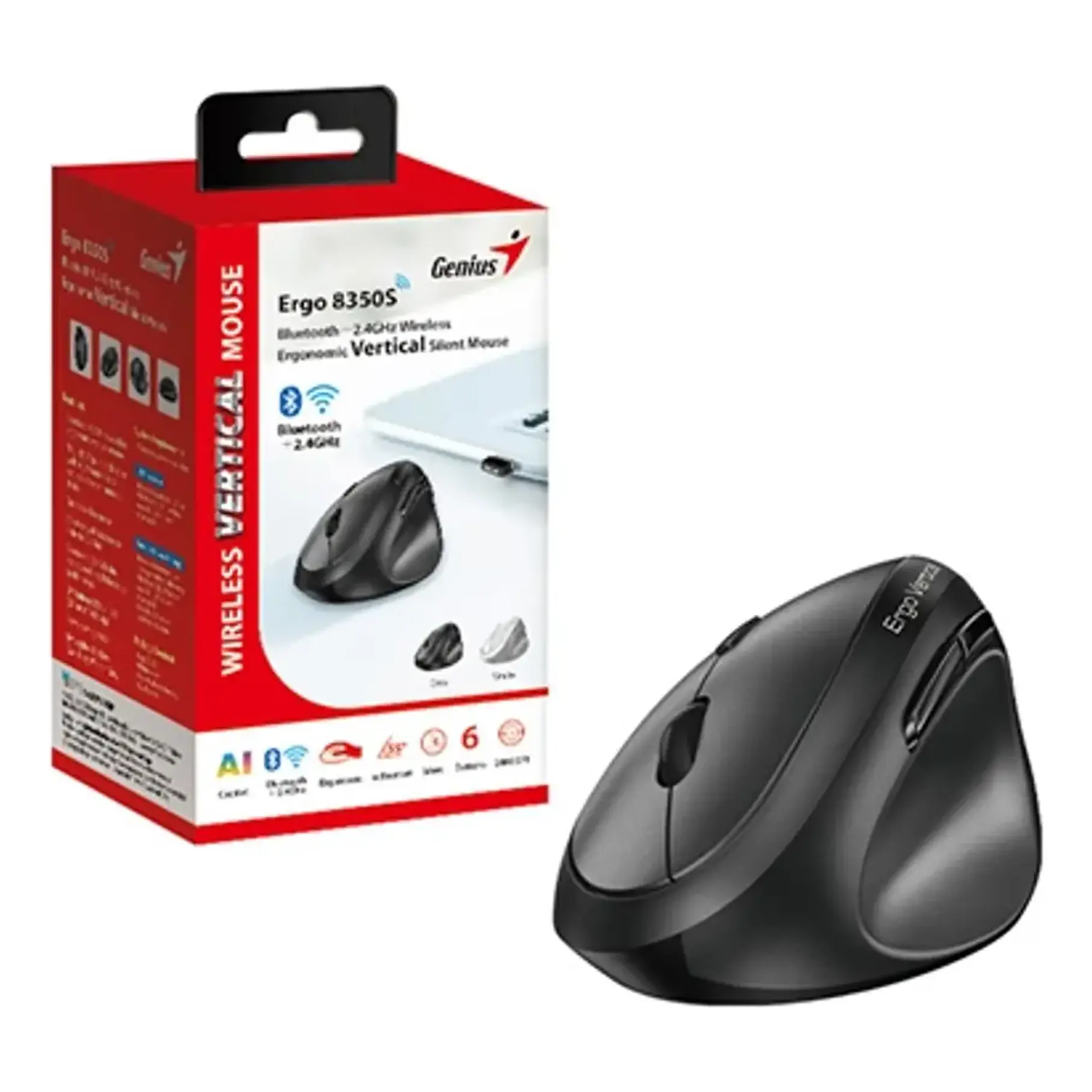 Mouse Genius Ergo 8350s Ai Copilot Dual Vertical-negro Color Negro 8