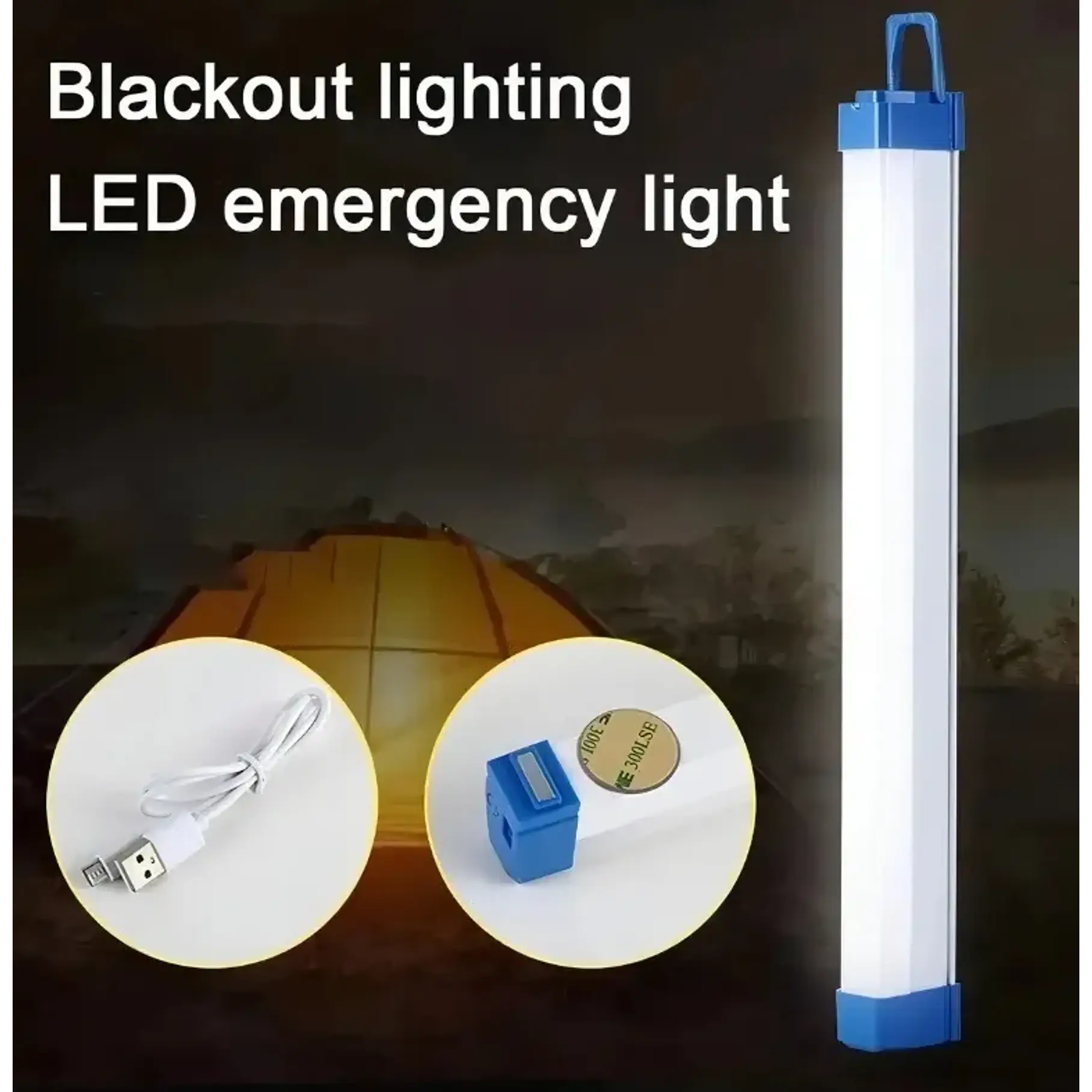 Barra Led Luz Blanco Lámpara Emergencia Barra Led Portátil Multiuso 50 cm 60w 8