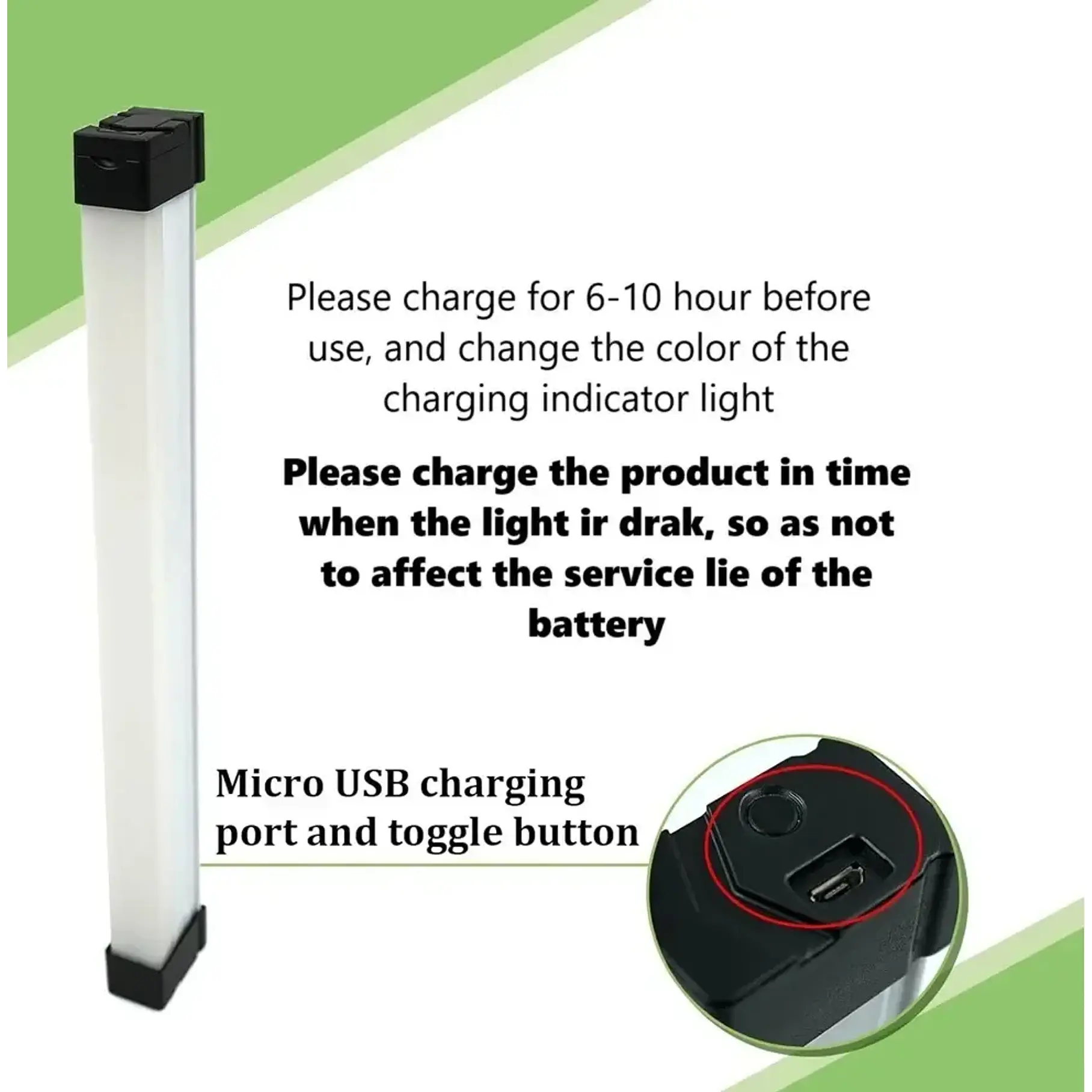 Lampara Barra Led Solar Emergencia Recargable Portátil Imán Luz Roja Y Azul Alterna 20 CM Barra Pequeña Fácil De Transportar 3