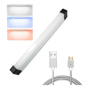 Lampara Barra Led Solar Emergencia Recargable Portátil Imán Luz Roja Y Azul Alterna 20 CM Barra Pequeña Fácil De Transportar