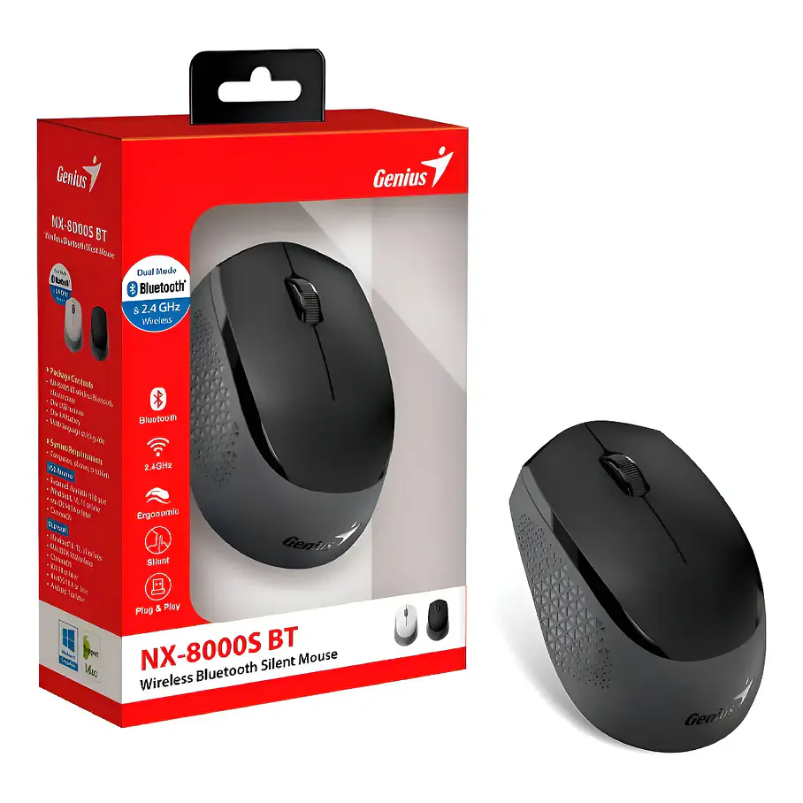Mouse Inalámbrico 2,4ghz + Bluetooth Genius Nx-8000s Bt Genius 4