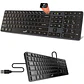 Teclado Genius SlimStar QWERTY Membrana Español Color Negro Con Luz BLACK-SLIMSTAR 126 - Miniatura 1