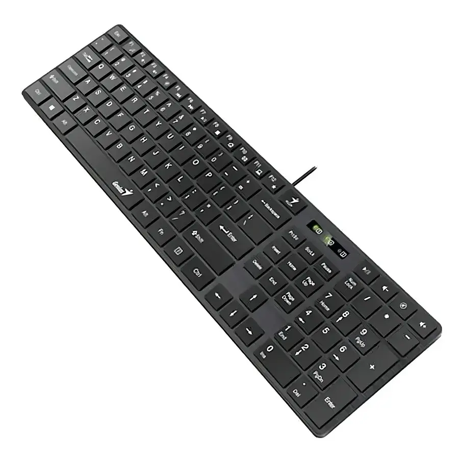 Teclado Genius SlimStar QWERTY Membrana Español Color Negro Con Luz BLACK-SLIMSTAR 126 4