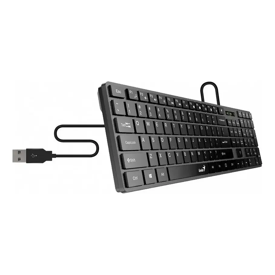Teclado Genius SlimStar QWERTY Membrana Español Color Negro Con Luz BLACK-SLIMSTAR 126 5