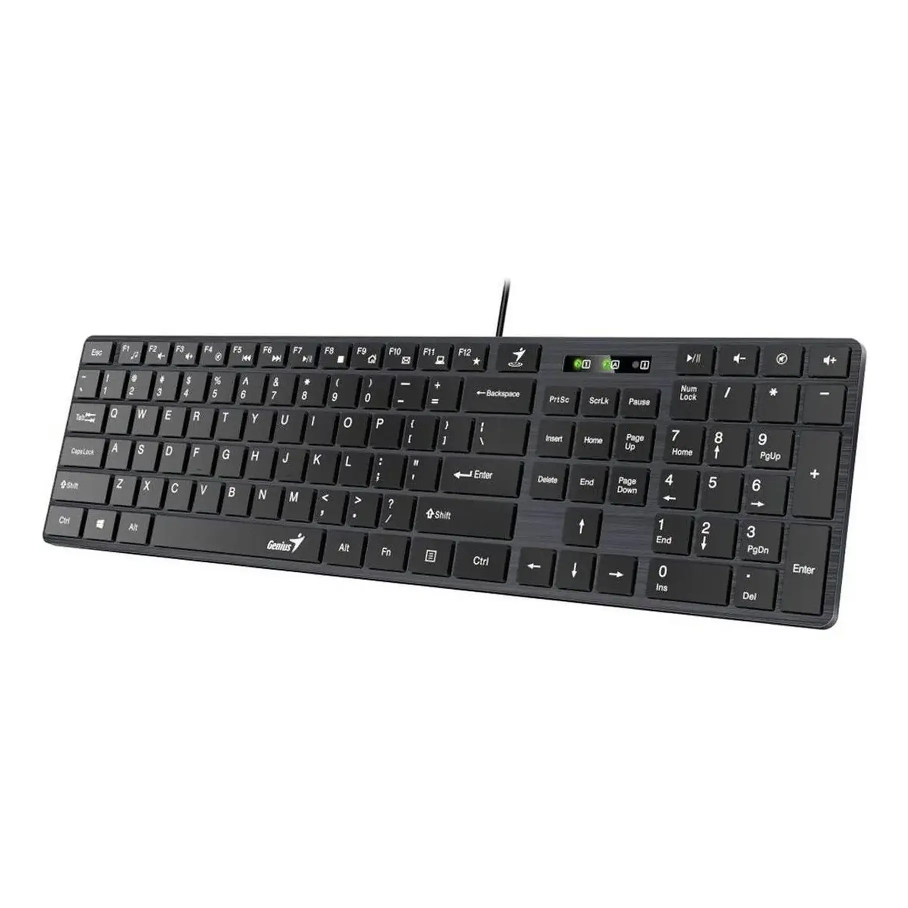 Teclado Genius SlimStar QWERTY Membrana Español Color Negro Con Luz BLACK-SLIMSTAR 126 6