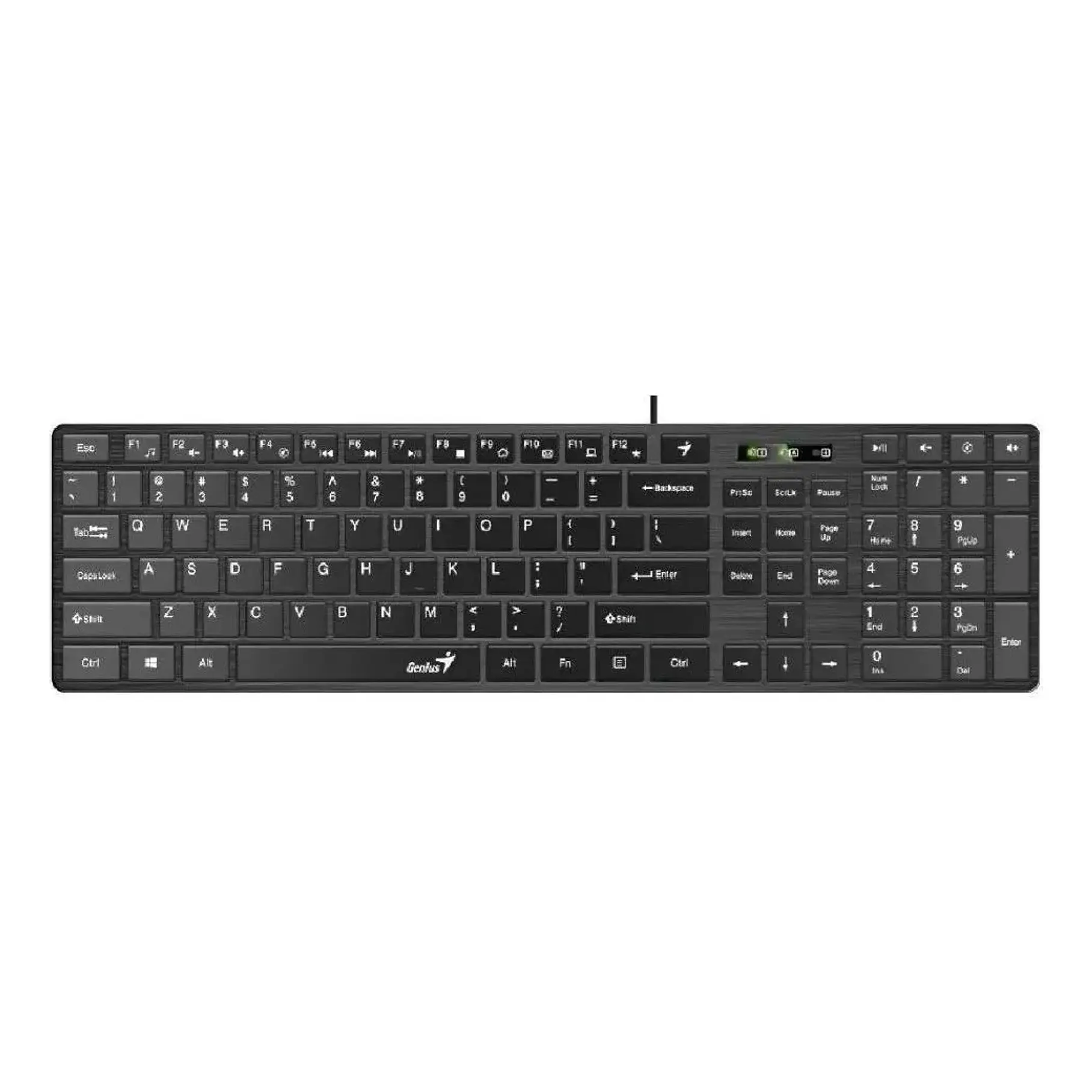 Teclado Genius SlimStar QWERTY Membrana Español Color Negro Con Luz BLACK-SLIMSTAR 126 7