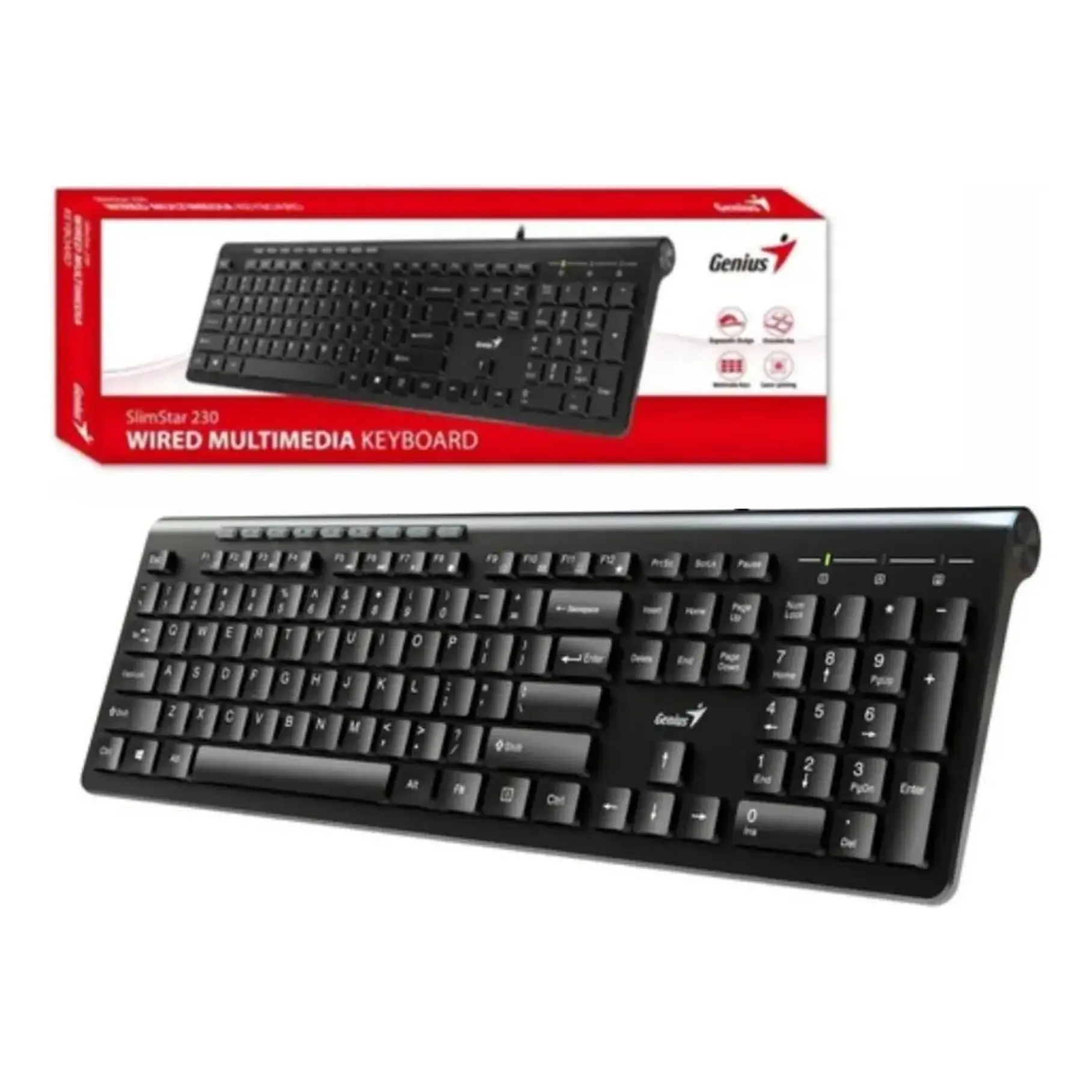 Teclado Genius Slimstar 230ii Negro Usb BLACK-SLIMSTAR 230II Copilot 4