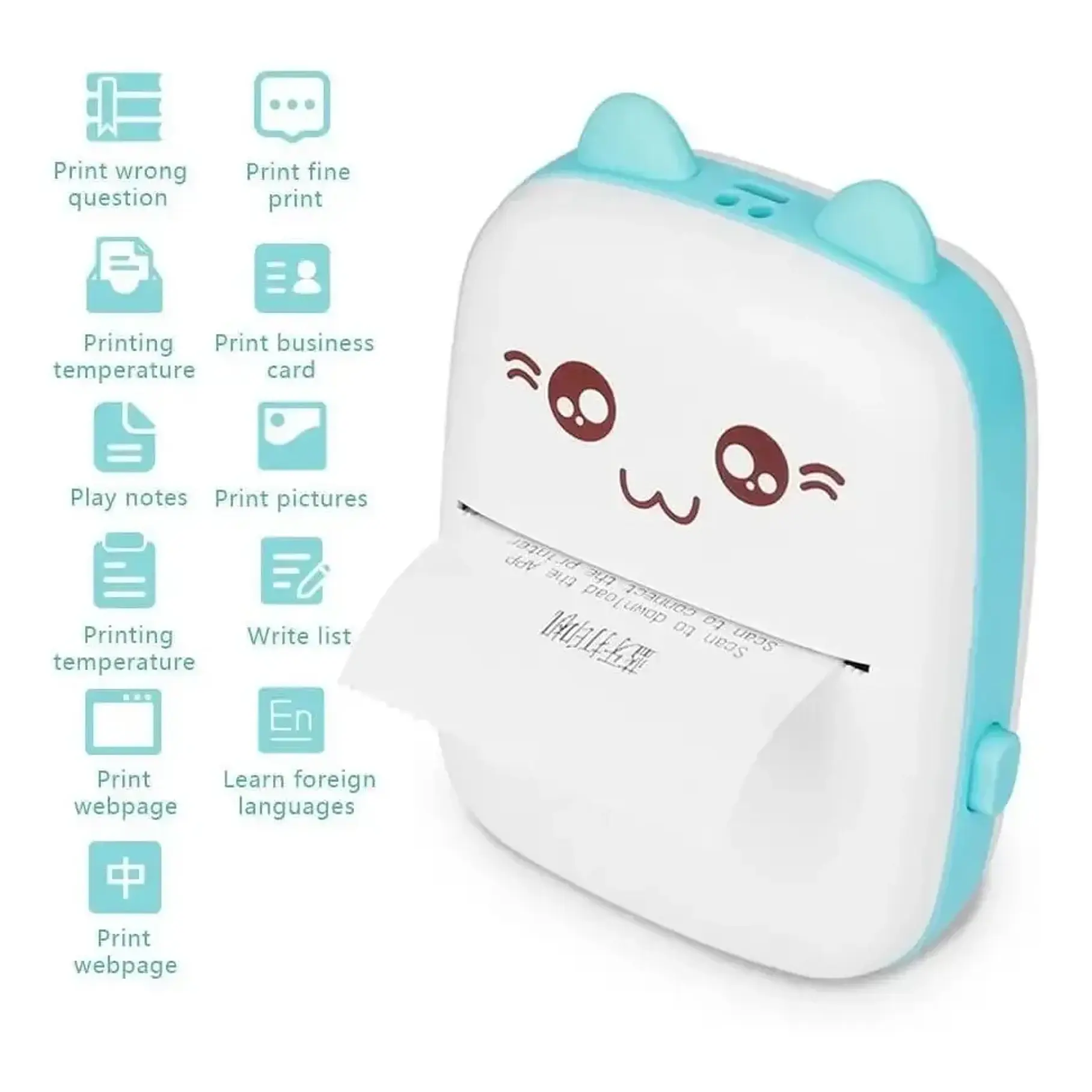 Mini Impresora Térmica Portátil Gatita Bluetooth 200dpi + 1 rollo  10