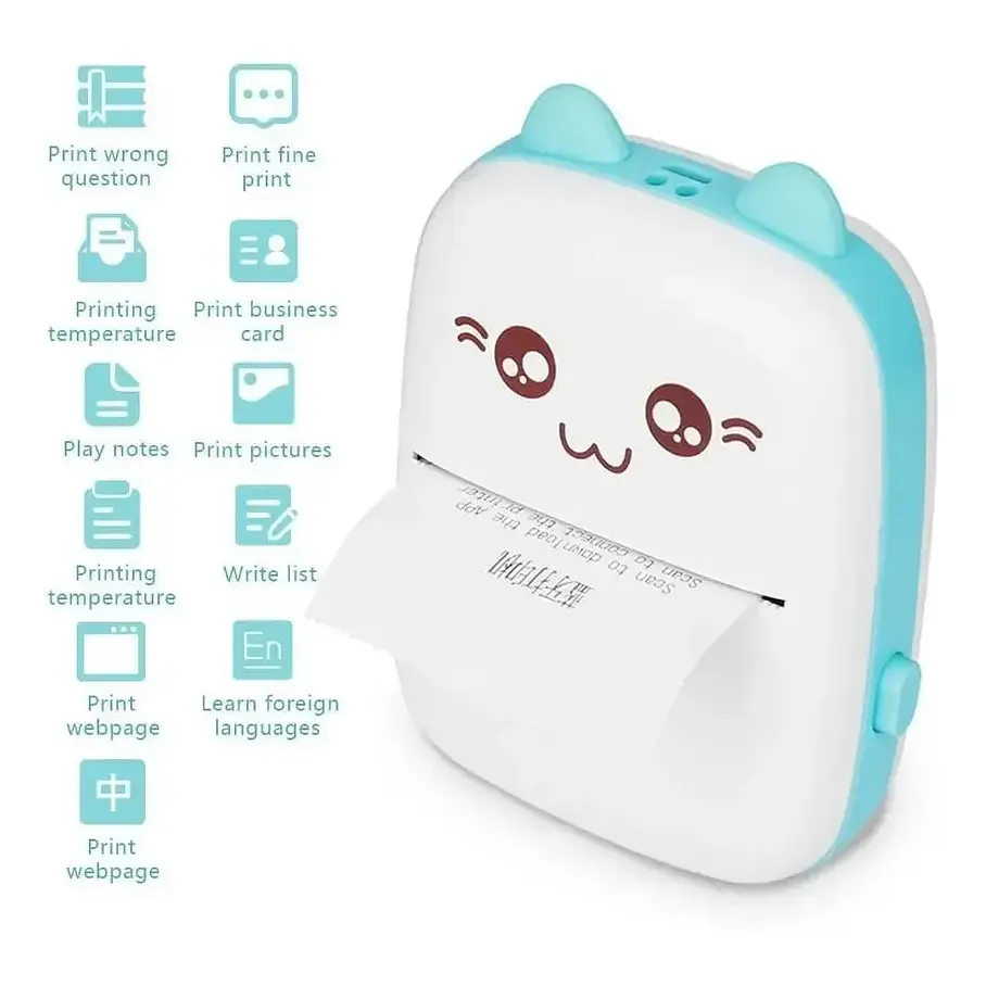 Mini Impresora Térmica Portátil Gatita Bluetooth 200dpi + 1 rollo  10