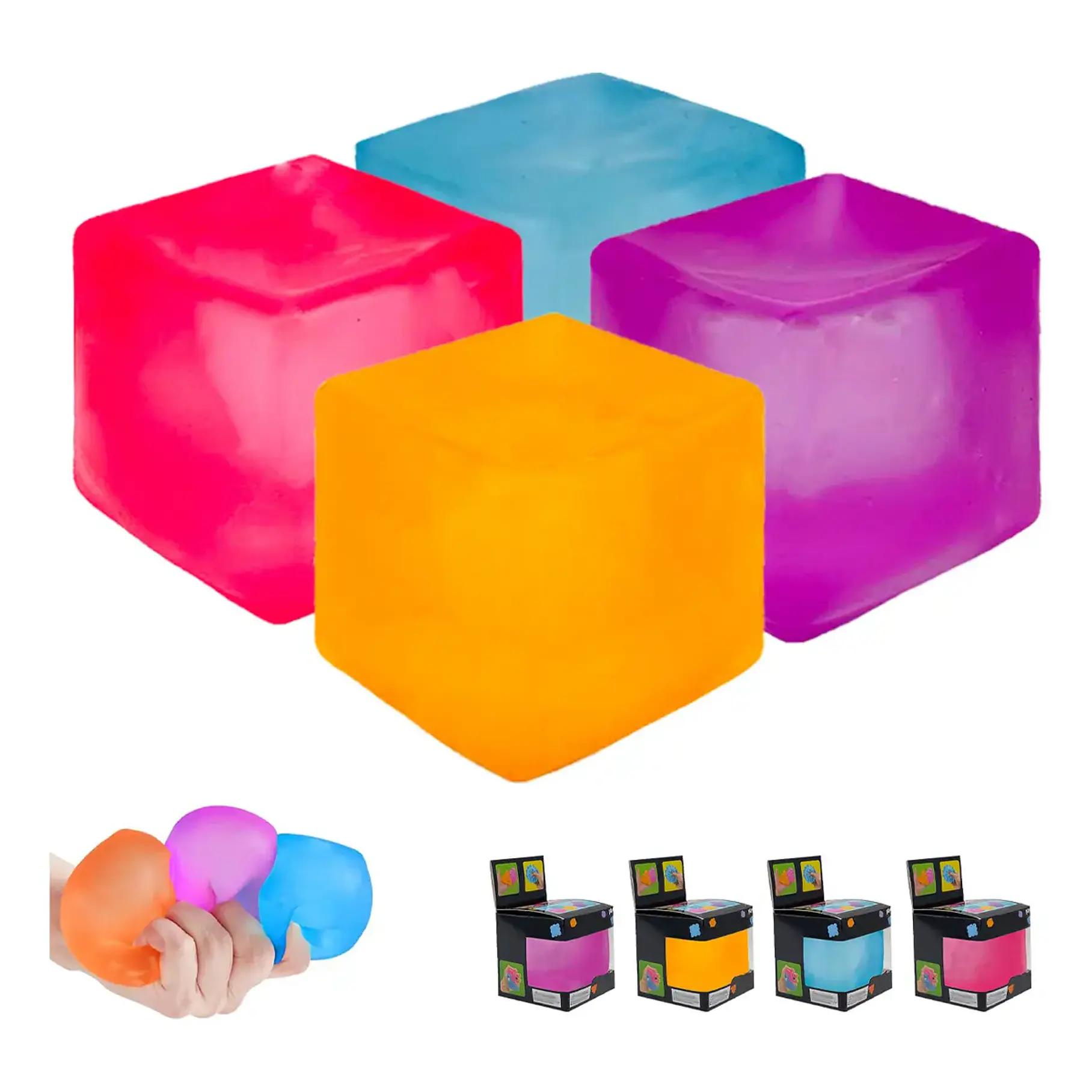 Cube Squeeze Juguetes Antiestrés - Cubos Sensoriales De Colores Para Aliviar La Ansiedad Relajación Y Concentración Ideal Para Niños Adultos Y Personas Con Autismo 1