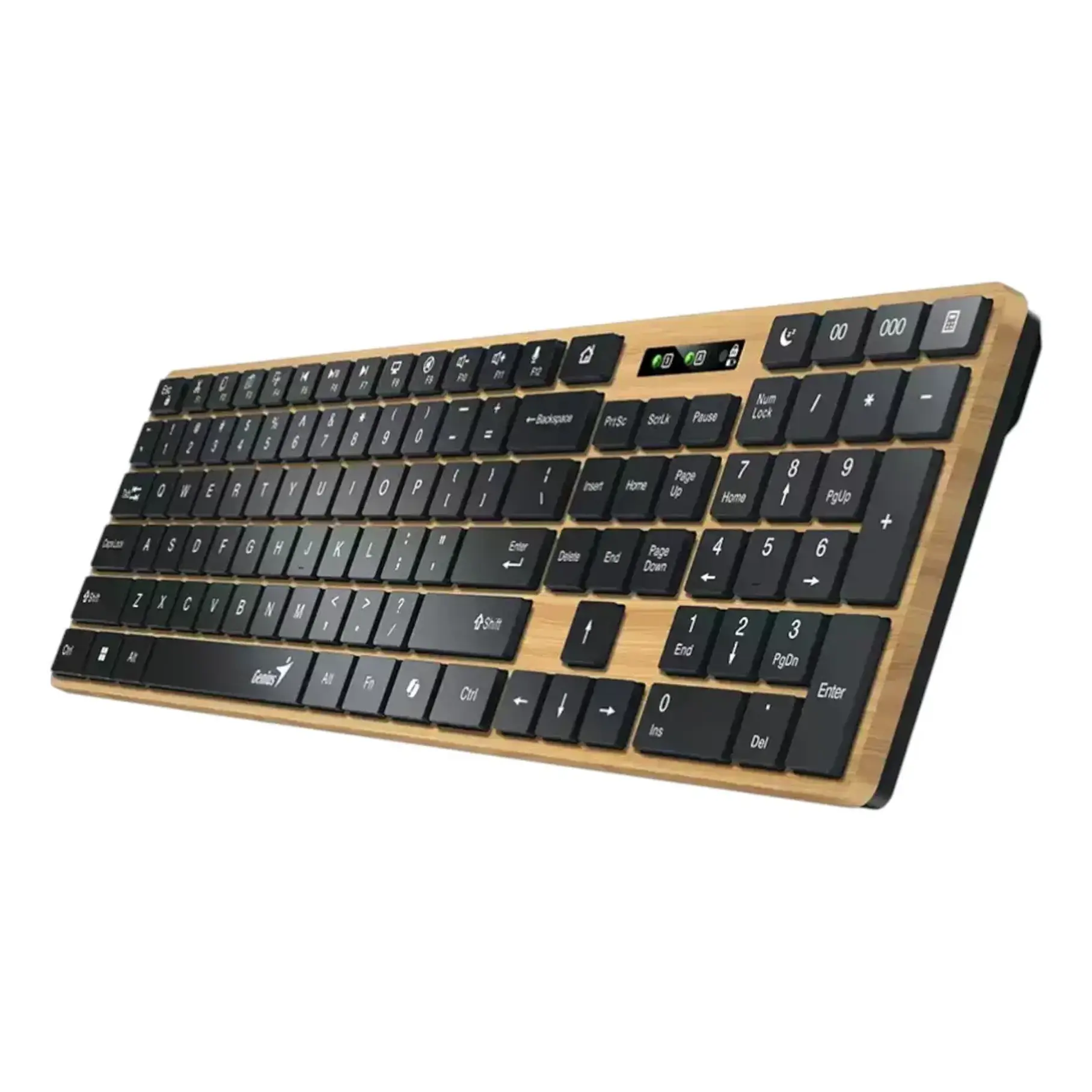 Teclado Genius Dual Wireless Bluetooth + Usb 2g Slimstar Copilot Ai T Wood Slim Star-7250BT 3